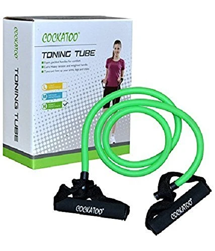 Resistance Band | Toning Tube with Foam Handle | Cockatoo