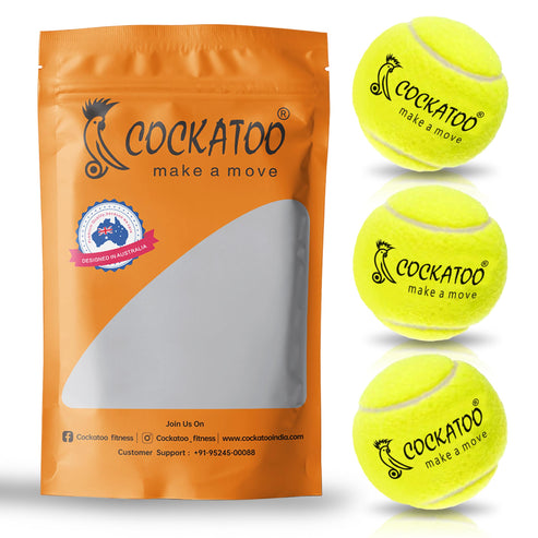 Natural Rubber Synthetic Cricket Tennis Balls, Pack of 6 (Heavy | Cockatoo